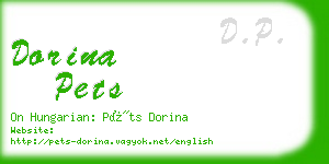 dorina pets business card